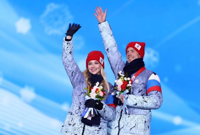 Российские фигуристы Виктория Синицина и Никита Кацалапов выиграли серебро в танцах на льду. Фото: Олимпийский комитет России
