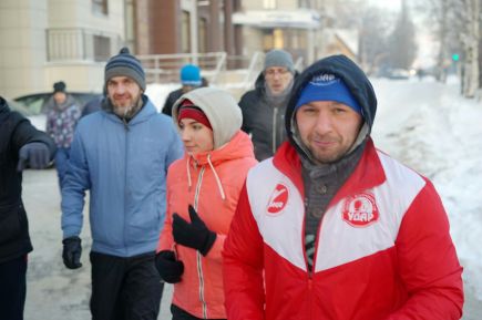 Акция «Трезвая пробежка» состоялась в Барнауле утром 1 января.