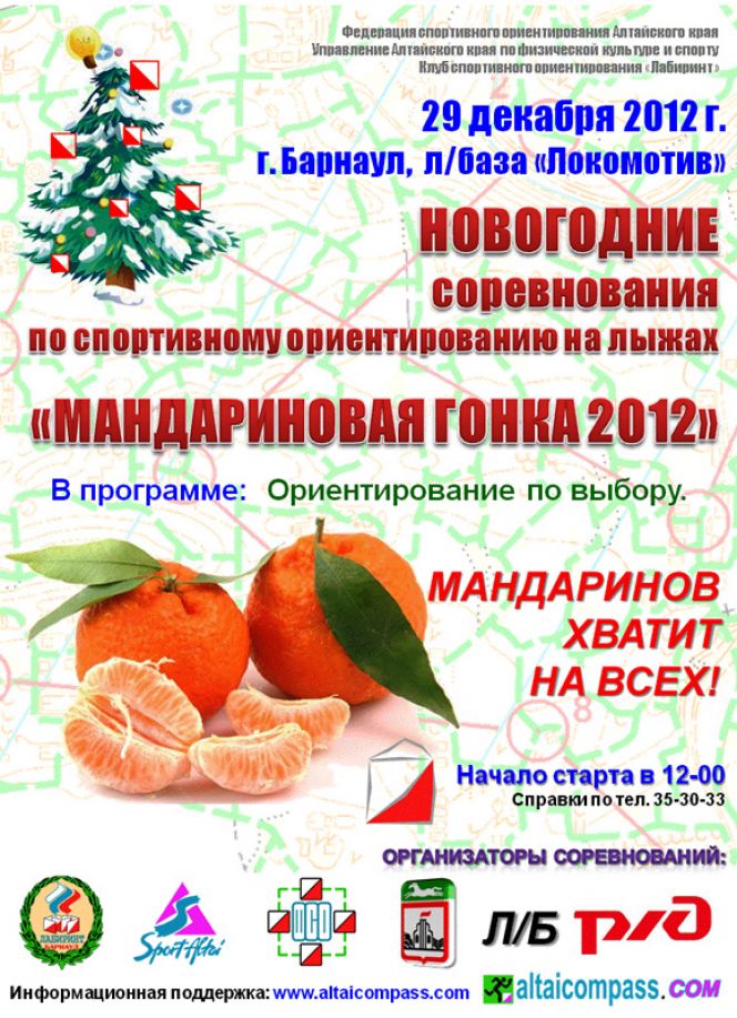 На лыжной базе «Локомотив» 29 декабря пройдут соревнования по ориентированию на лыжах «Мандариновая гонка».