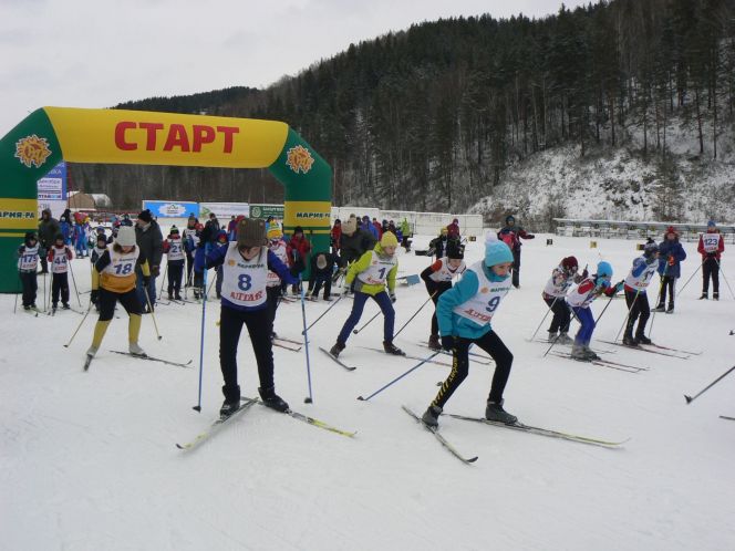Краевые соревнования по лыжным гонкам "Алтайская зимовка", село Алтайское