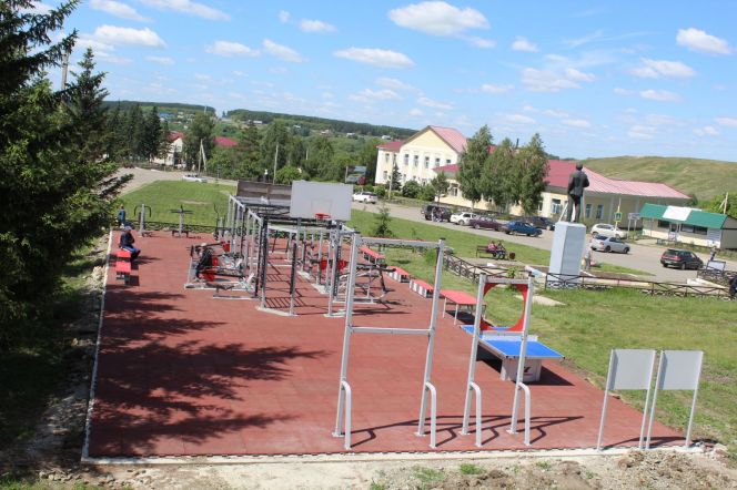 В райцентре Целинное смонтирована малая спортивная площадка, полученная краем по федеральному проекту «Спорт - норма жизни»