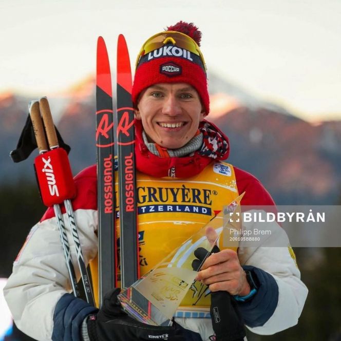 Александр Большунов второй год подряд выигрывает "Тур де Ски". Фото: Bildbyran